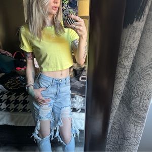 NWOT adidas Adicolor Essentials Cropped T-Shirt in Yellow size small